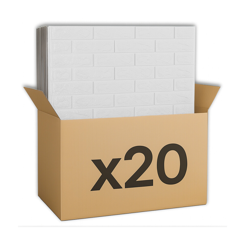 Placas Autoadhesivas Para Revestimiento Simil Ladrillo x20 Blanco