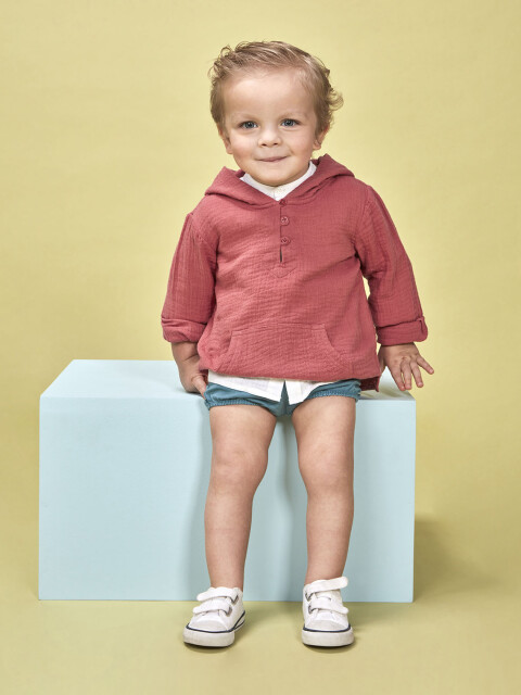 Sobrecamisa Con Bolsillo De Canguro Rosa