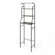 Mueble Metal Organizador Rack Sobre Inodoro tres estantes Negro