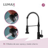 Canilla Monomando Lavaplatos Flexible Griferia Cocina Negro Mate
