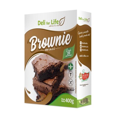 Premezcla De Brownie Sin Gluten Deli FOR Life 400g Brownie Deli For Life 400g