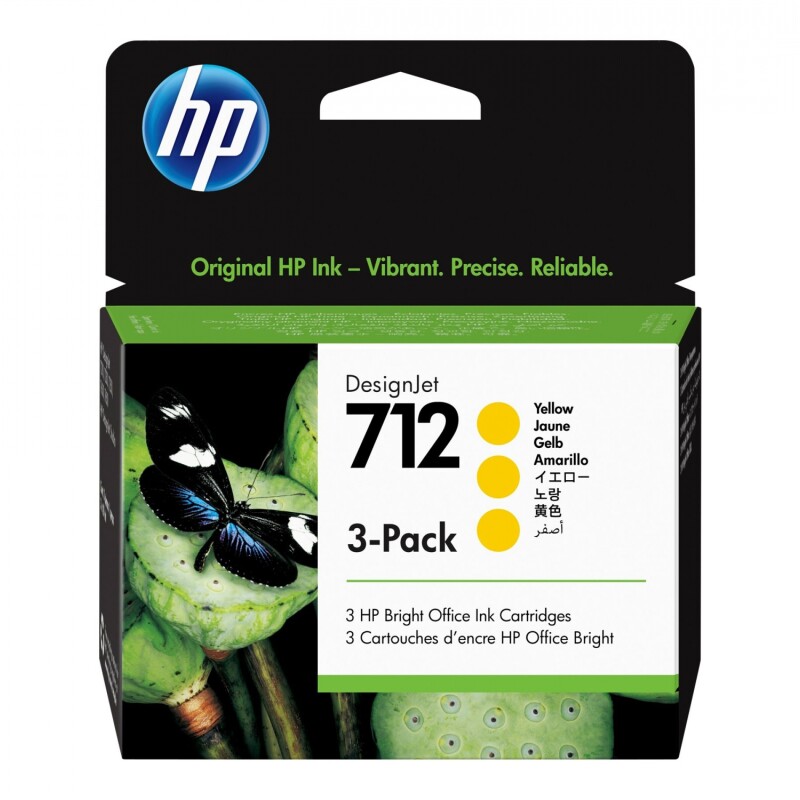 HP 712 - Paquete de 3 - 29 ml - amarillo - original - DesignJet - cartucho de tinta - para DesignJet Studio, T210, T230, T250, T HP 712 - Paquete de 3 - 29 ml - amarillo - original - DesignJet - cartucho de tinta - para DesignJet Studio, T210, T230, T250, T