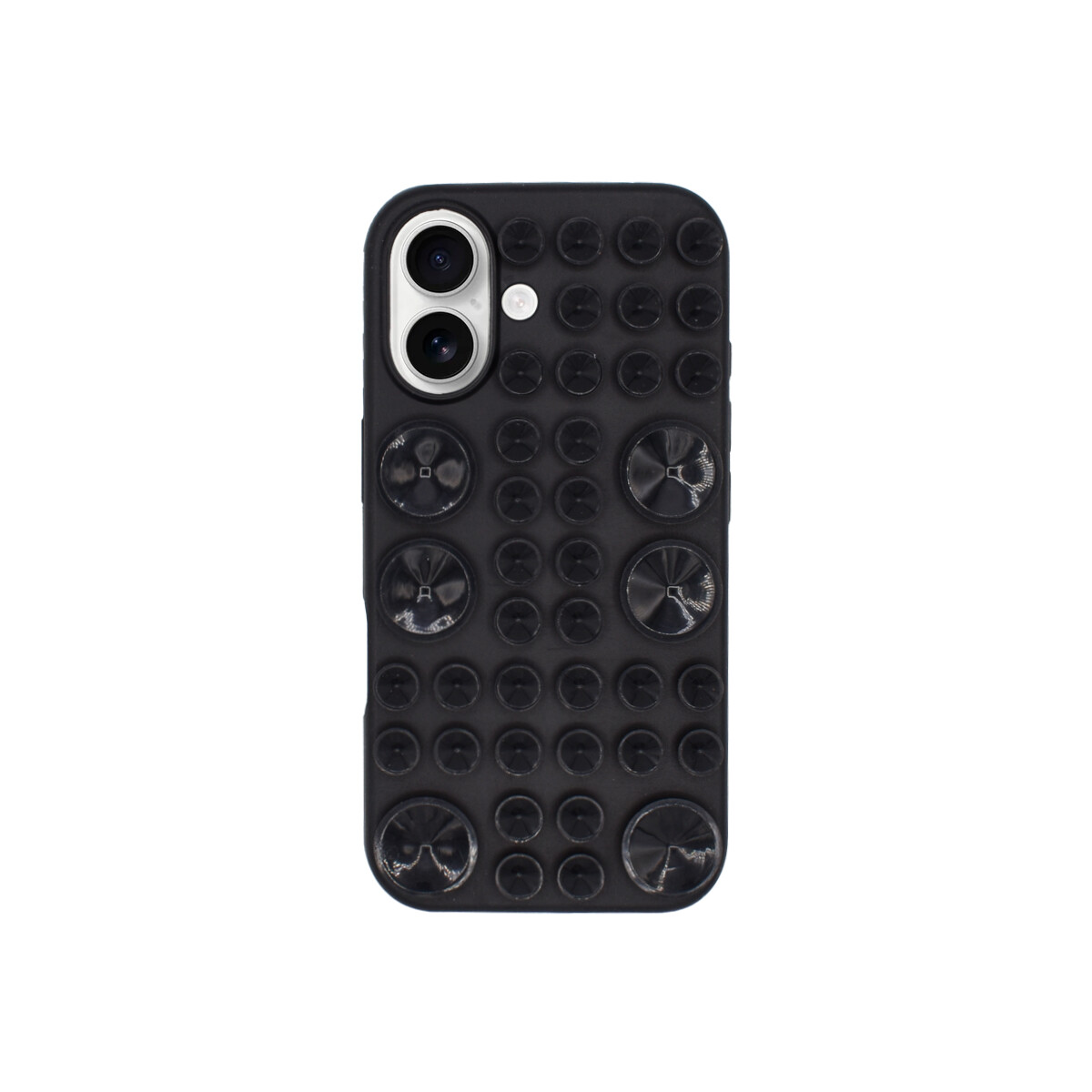 Protector para iPhone 16 con ventosas color negro 