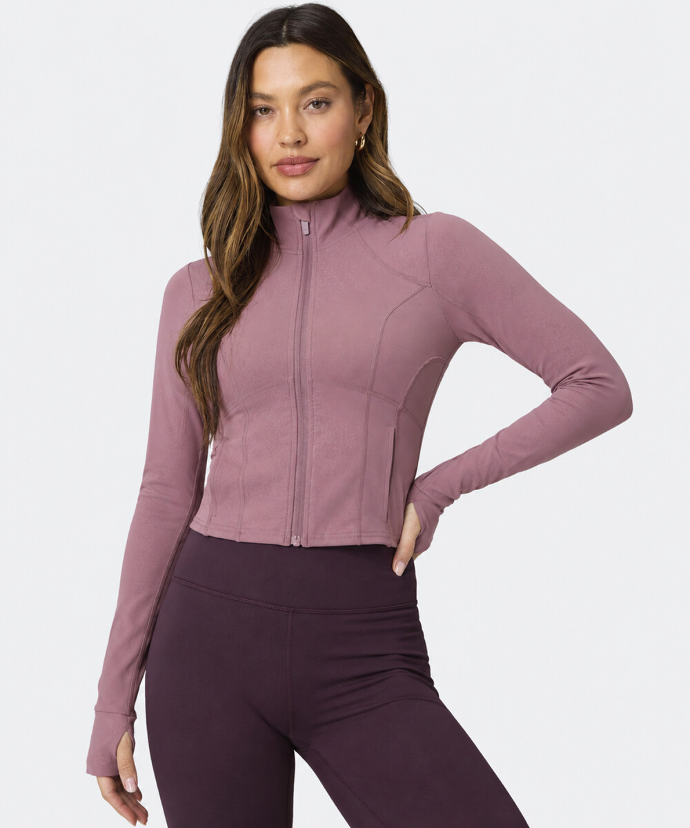Campera Fabletics Perfect Storm Cropped - Rosado 