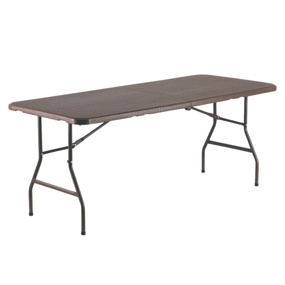 Mesa Plegable Simil Rattan 180 Marrón Mesa Plegable Simil Rattan 180 Marrón