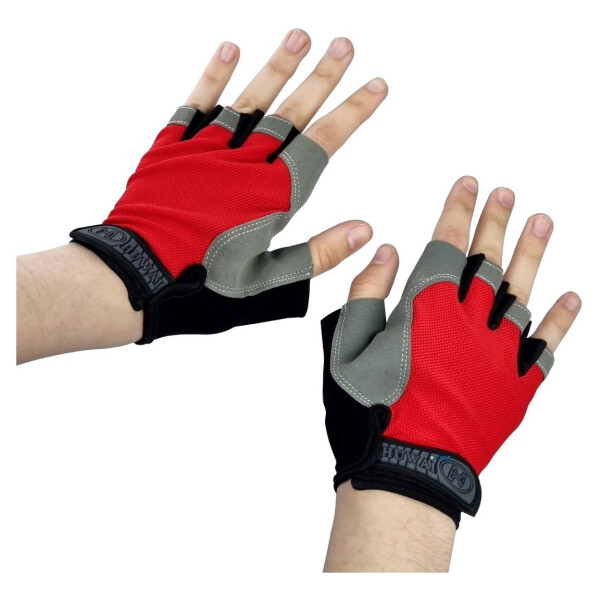 Guantes Gym Crossfit Gimnasio Musculación Pesas Resistente Variante Color Rojo