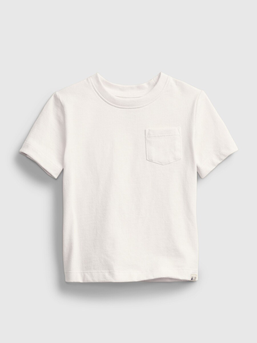 Remera Manga Corta Con Bolsillo Toddler Niño - White V2 Global 