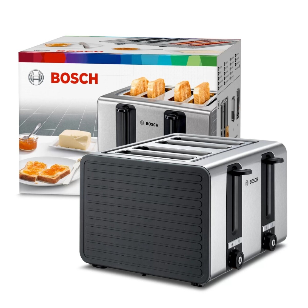 TOSTADOR BOSCH TAT7S45 DE 4 REBANADAS ACERO INOX 