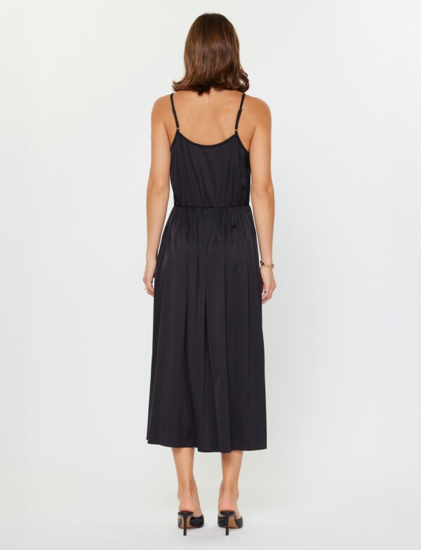 Vestido Saten & Buzo NEGRO