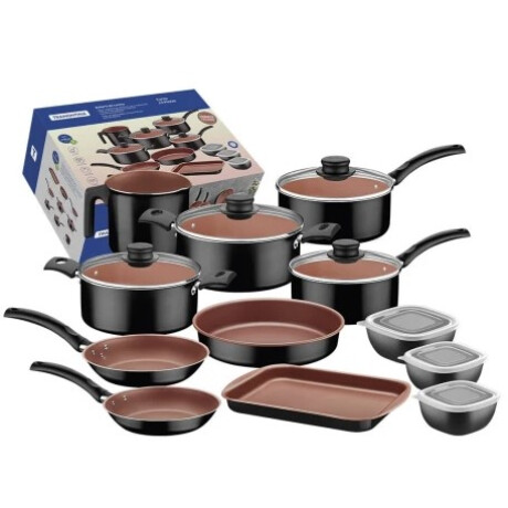 TRAMONTINA Juego de Bateria 12pz TURIM NEGRO TRAMONTINA Juego de Bateria 12pz TURIM NEGRO