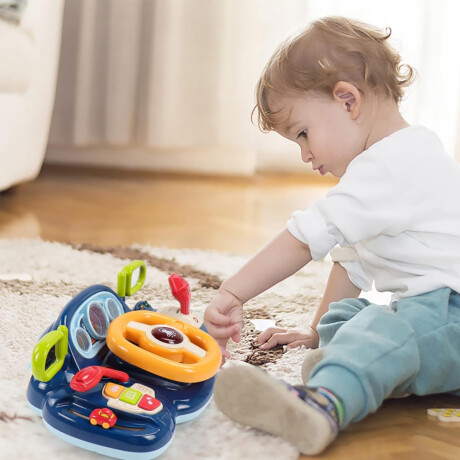 Volante Musical Juego Infantil Simulador Manejo Luz Sonidos Azul