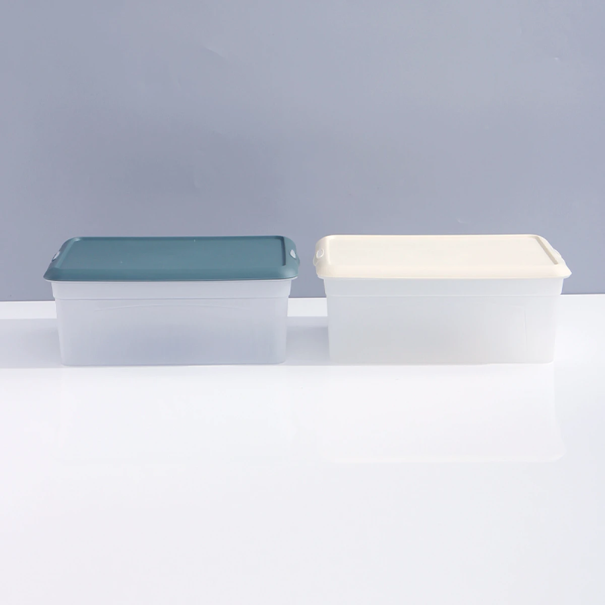 Contenedor Organizador Con Tapa - Transparente Mate - S 