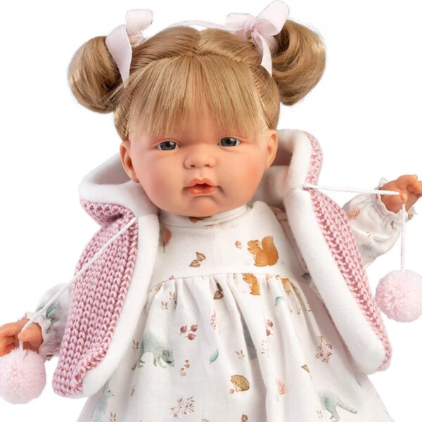 Muñeca Llorens Bebe Joelle Llorona Chaleco Lana Rosa Muñeca Llorens Bebe Joelle Llorona Chaleco Lana Rosa