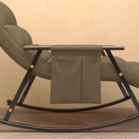 Sillón Reposera Mecedora Respaldo Ajustable Bolsillo Marron