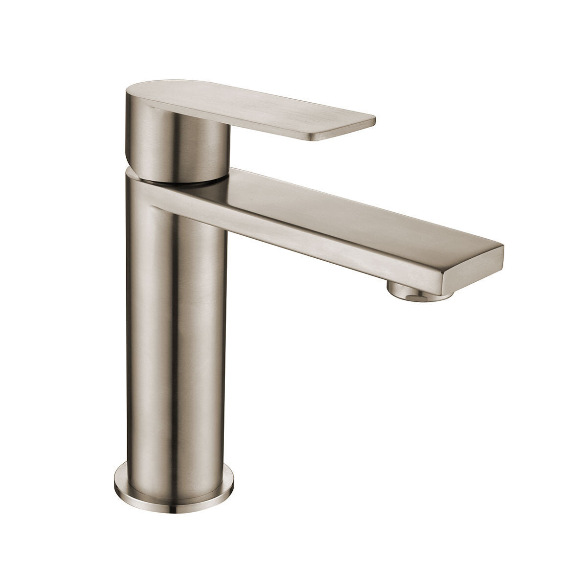 Griferia Lavatorio Bajo En Brushed Nickel - Serie Salemi 