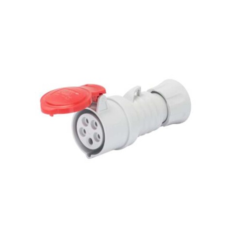 Ficha prolongación industrial 3P+T 16A 6HS 380V roja IP44 GG2008