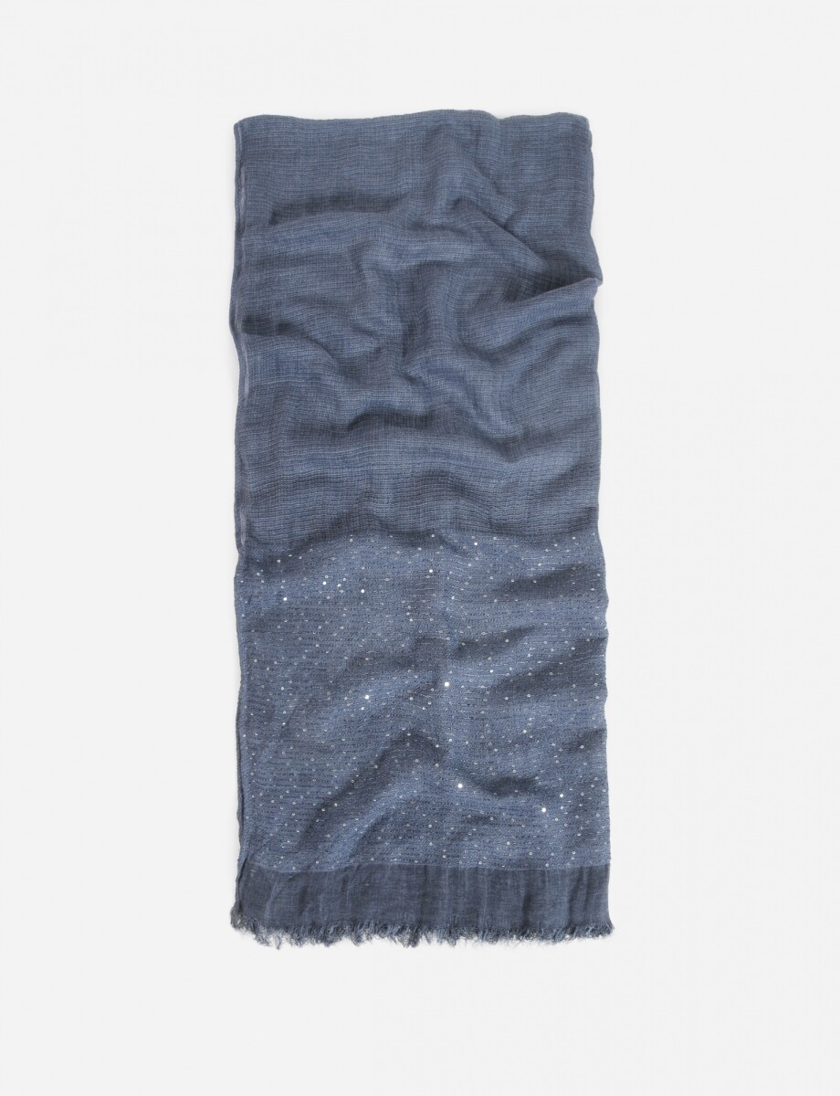 Pashmina con lurex - azul piedra 