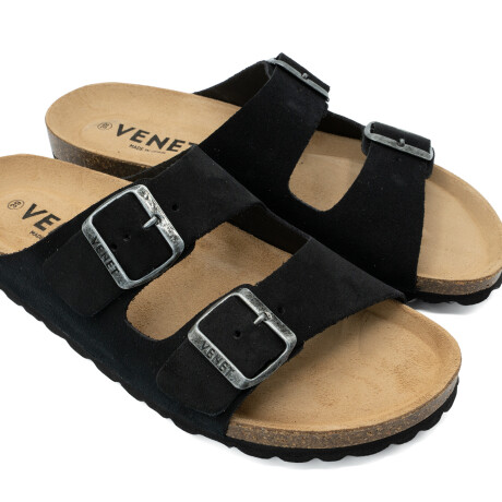 SANDALIAS VENET - CUERO PARIS NEGRO