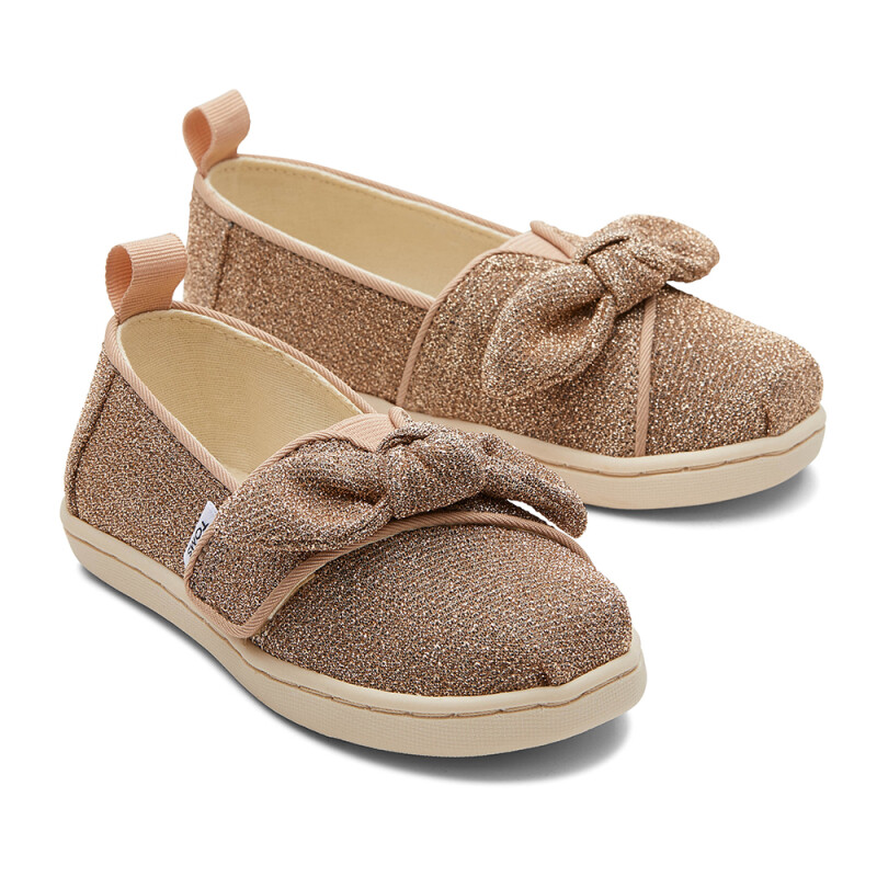 Alpargatas Sparkle Knit/Bow Tn Alpr Esp Niños Gold