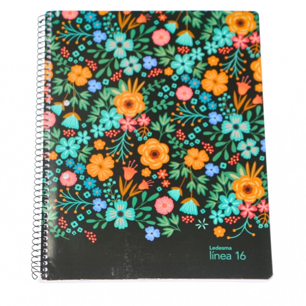 CUADERNOLA LEDESMA LINEA16 84 HOJAS RAYADO TAPA FLORES
