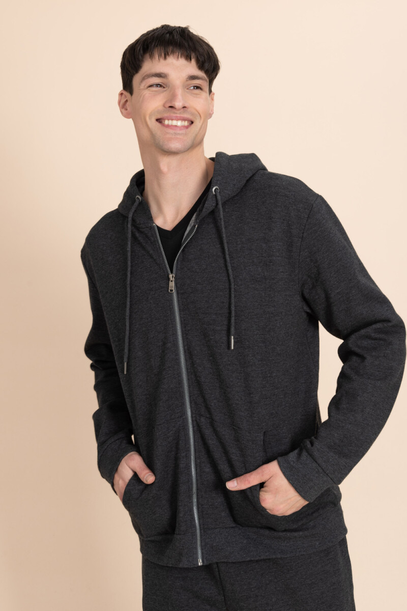 Campera deportiva Gris Oscuro Melange