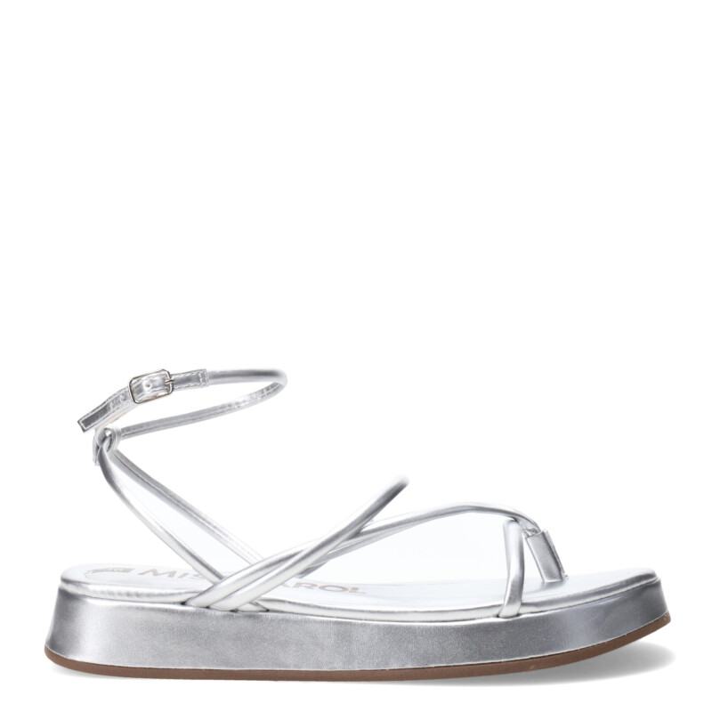 Sandalias de Mujer Miss Carol DAVV con tiras finas Plateado