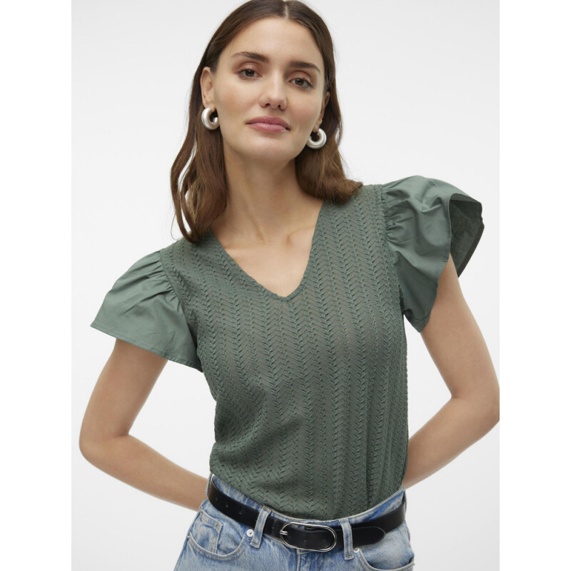 VMNAJA SS V-NECK TOP JRS GA Laurel Wreath