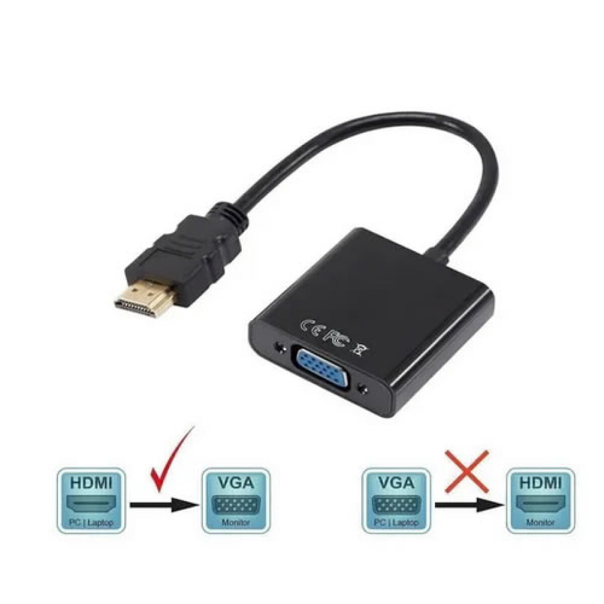 Conversor activo de HDMI a VGA con audio 