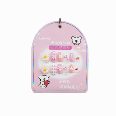 Uñas postizas con diseño rosado Uñas Postizas Con Diseño Rosado