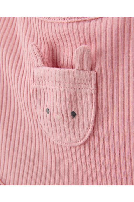 Pack tres baberos de algodón, diseño conejita Sin color