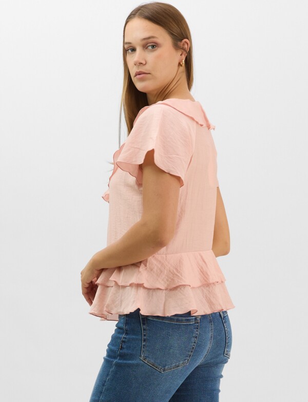 Blusa Satén Péplum ROSA