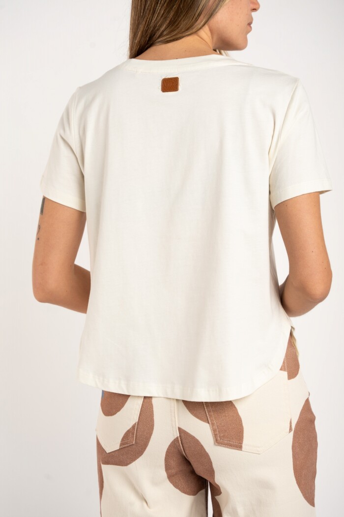 Remera Algodon Peinado Nácar