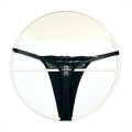 Tanga Colaless Ajustable De Encaje Negro
