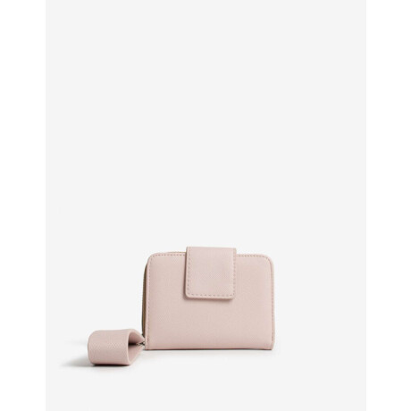 Billetera Texturada Con Solapa Rosa Claro