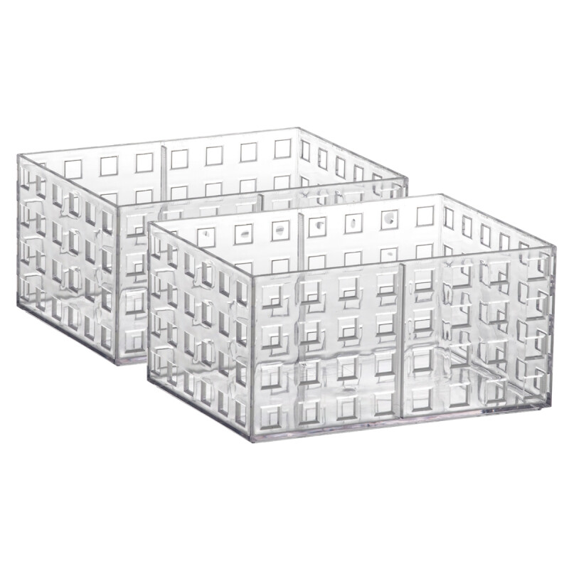 Set x2 Caja organizadora acrílico apilable P TRANSPARENTE