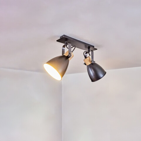Spot de 2 luces E27 campanas acero negro COSWARTH EG4070