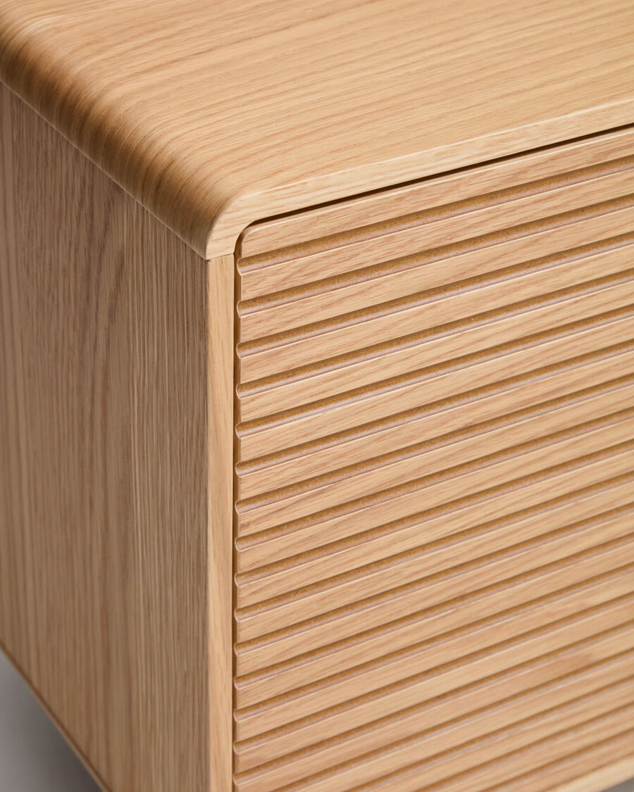 Mueble TV Norlen 3 puertas de chapa de roble acabado tono natural FSC Mix Credit 150 x 40 cm Mueble TV Norlen 3 puertas de chapa de roble acabado tono natural FSC Mix Credit 150 x 40 cm