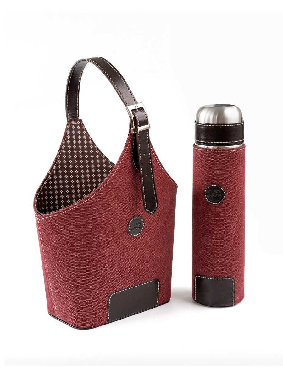 Matera canasto en lona - Bordó 