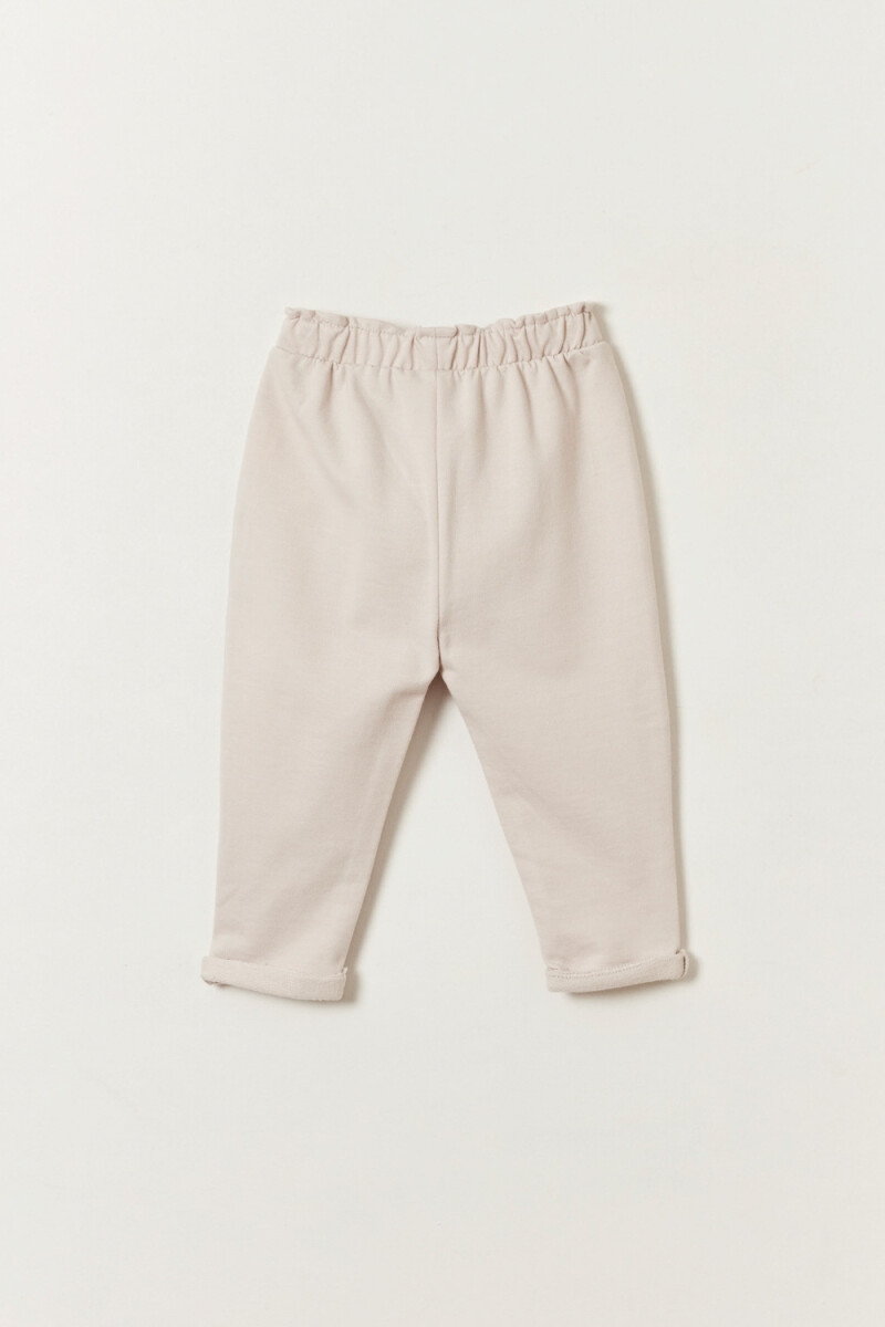 Pantalón deportivo lazo Beige
