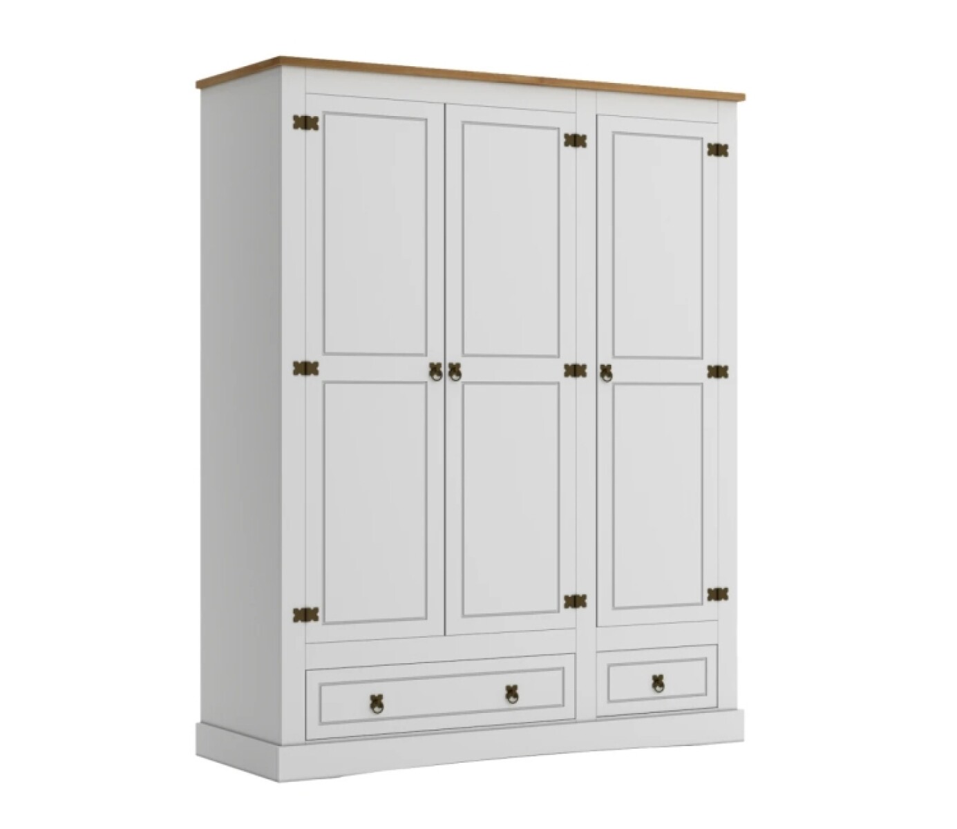 Ropero Mexicano 3 Puertas Blanco 100% Madera 