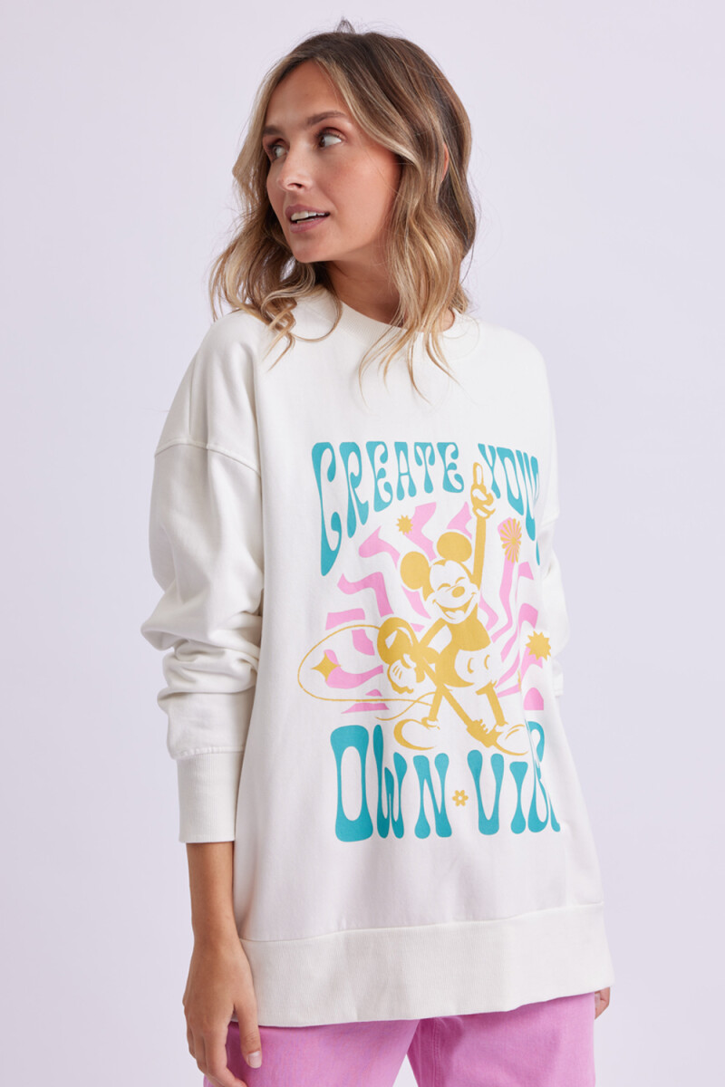 Buzo oversize estampa mickey Crudo