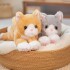 Peluche Gato Muñeco Decorativo Realista Regalo Niños Variante Color Gris