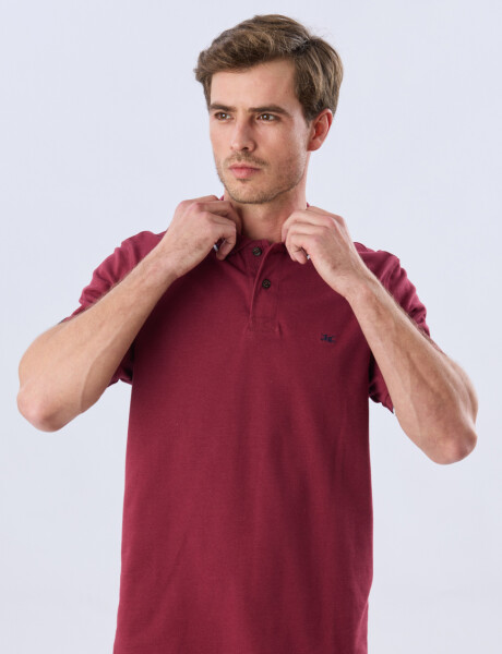 REMERA POLO LISA PIQUÉ Bordo Melange
