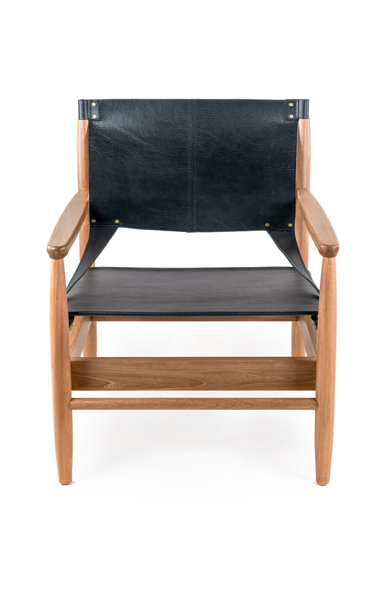 Montana POLTRONA MONTANA IN NATURA Y CUERO NEGRO 75X74X88H CM