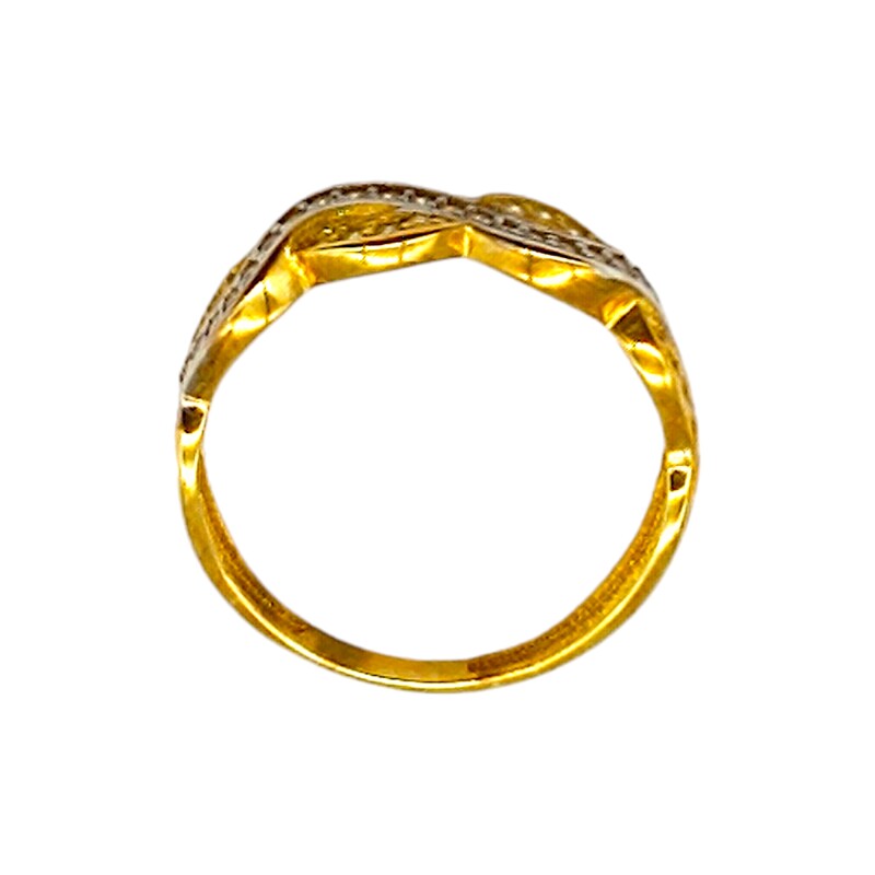 Anillo Entrelazado-Oro Bajo-Piedra Zirconia-AN8099 conpiedra