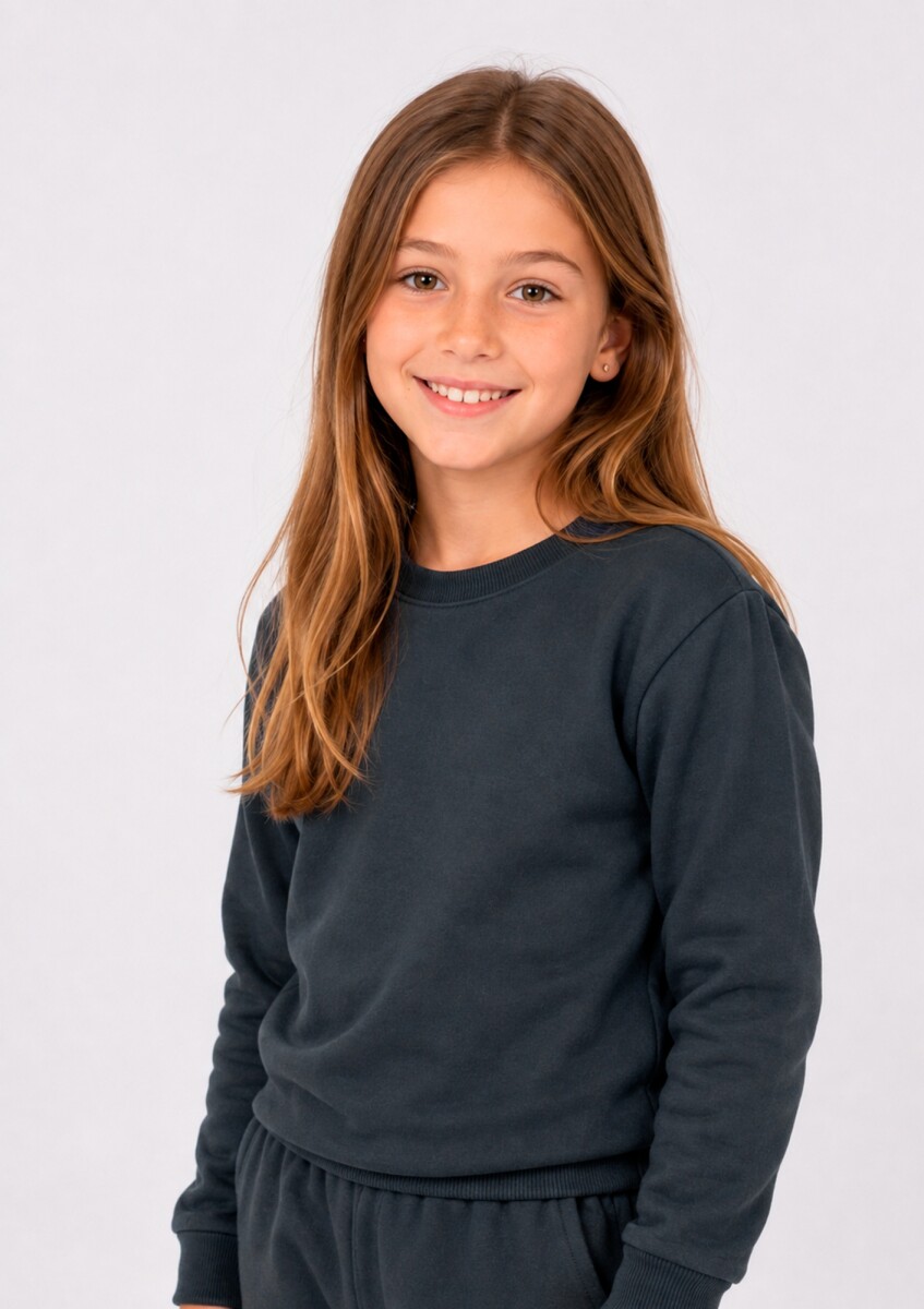BUZO BÁSICO UNISSEX INFANTIL - GRIS OSCURO 