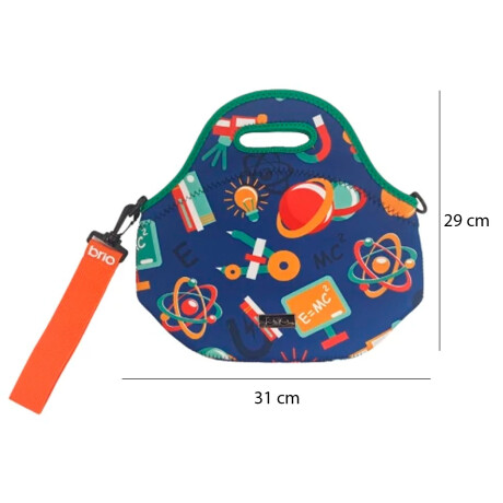 Lunchera Bolso Térmico en Neopreno c/Cierre Asa Brio Classic Planetas