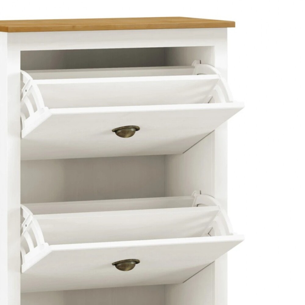 Zapatera 3 Cajones - Linea Colonial Blanco/Freijo