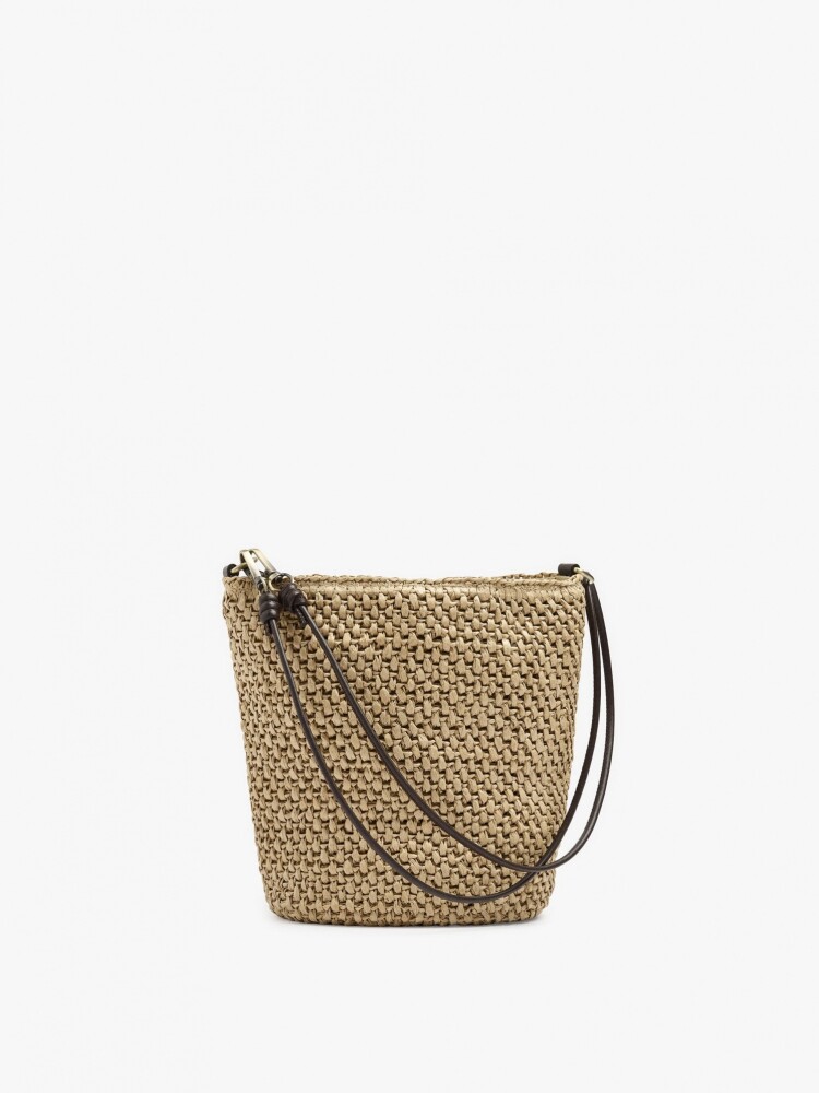 Bolso Bandolera Efecto Rafia Con Asa Versátil natural