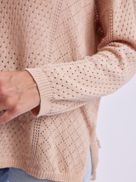 Buzo punto fantasía Beige
